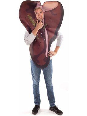 Hauntlook Savory Sirloin Steak Halloween Costume Funny Food Meat Outfit NEW